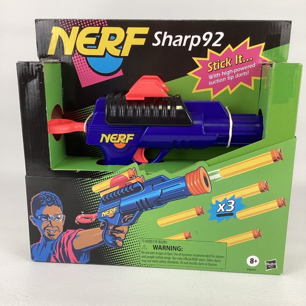 Nerf Sharp92 Soft Dart Blaster Gun High Power Suction Tip Darts Retro Toy New - Picture 1 of 8